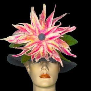 Felt Floral Statement Hat